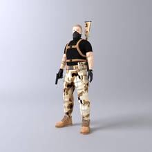 soldier character game guys human hunk ideally male man model 3d print model - Mito3D
