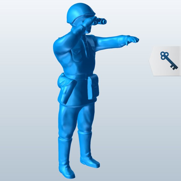 asker dürbün el işaret v1 insanlar yazdırılabilir düşük poli 3D print model - Mito3D