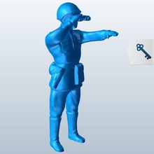 soldat jumelles main montrer doigt v1 imprimable lowpoly 3d print model - Mito3D