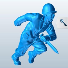 soldier charging bayonet hands v1 hand people printable lowpoly 3d print model - Mito3D