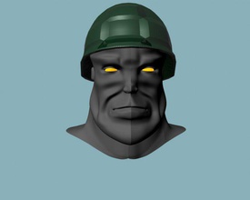 soldier head man characters 3d print model - Mito3D