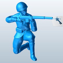 soldato ginocchio con sparo di fucile v1 uno cottura il persone stampabile lowpoly 3d print model - Mito3D