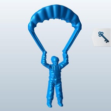 soldier parachuting v1 doorknob hanger decorations printable lowpoly 3d print model - Mito3D