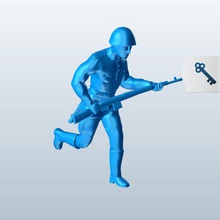 soldier running rifle held his chest v1 people printable lowpoly 3d print model - Mito3D