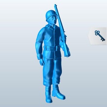 soldado de pie rifle descansando en el hombro v2 personas reposo imprimible lowpoly 3d print model - Mito3D