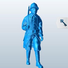 soldado caminando rifle colgando debajo del brazo v1 caminar personas arrojado de imprimible lowpoly 3d print model - Mito3D