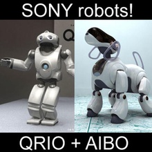 sony robots - aibo + qrio 3d multimedia android bot character collection cyber cyborg dog droid fantastic fantasy fi future humanoid mech model rig riged robot robotic sci science toy 3d print model - Mito3D