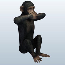 speak no evil monkey v2 animals printable lowpoly 3d print model - Mito3D