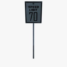 speed limit sign 70mph 70 signs displays printable lowpoly 3d print model - Mito3D