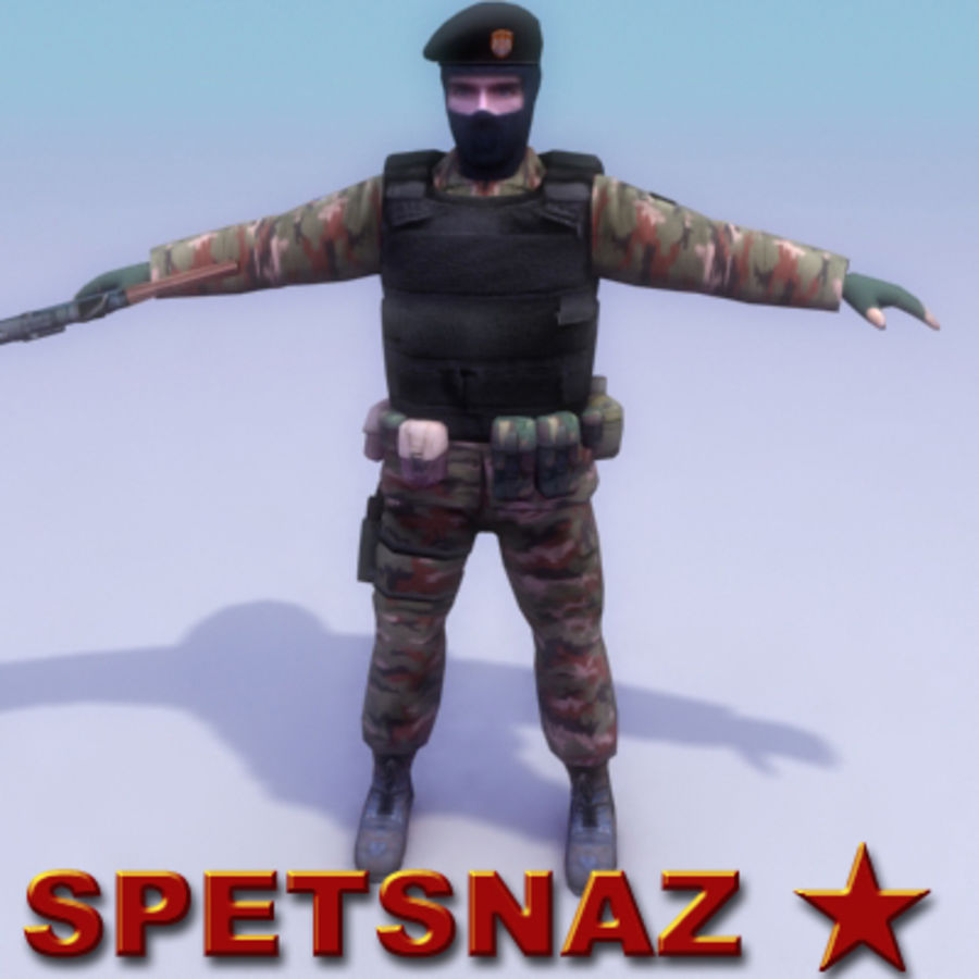 spetsnaz asker ak47 ordu karakter Çeçen savaş komando es3dstudios oyun silah rehine insan piyade cihad askeri mod model modern polis kurtarma tüfek Rusya Rus Sovyetler terörizm 3D print model - Mito3D