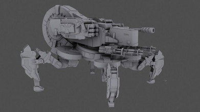 spider tank 3d armor cg el roma fi game high hp mech model poly sci vehicle weapon 3d print model - Mito3D