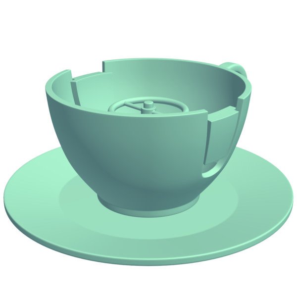 Filatura tazza tè v1 giocattoli stampabile lowpoly 3D print model - Mito3D