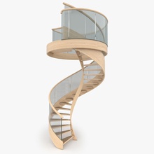 spiral staircase 3d architecture design elements footway furniture home house indoor interior ladder max model rail realistic siwserg stairs stairways step twisted up vray wood wooden 3d print model - Mito3D