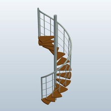 spiral-Treppe-Eiche-v1 Spirale Treppen Eiche Architektur v1 bedruckbar ist lowpoly 3d print model - Mito3D