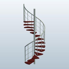 Spirale stairscherry v1 Treppen cherry Architektur bedruckbar ist lowpoly 3d print model - Mito3D