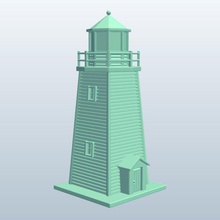 Kare fener v1 Deniz Feneri binalar yazdırılabilir lowpoly 3d print model - Mito3D