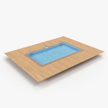 square swimming pool 3d molier architecture beautiful blue deck design elements exterior garden home hotel house international luxury model modern outdoor outside poolside resort spa summer water 3d print model - Mito3D