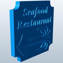 squid trucs restaurant de fruits mer v1 le calmar des décorations imprimable lowpoly 3d print model - Mito3D