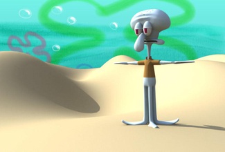 calamardo la animación de playa bikini bob en parte inferior dibujos animados carácter pescado tonto libre harlock13 jalea ligh los pantalones con espátula esponja square tentakel thadd nosotros 3d print model - Mito3D
