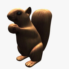 squirrel v2 wooden statue statues busts printable lowpoly 3d print model - Mito3D