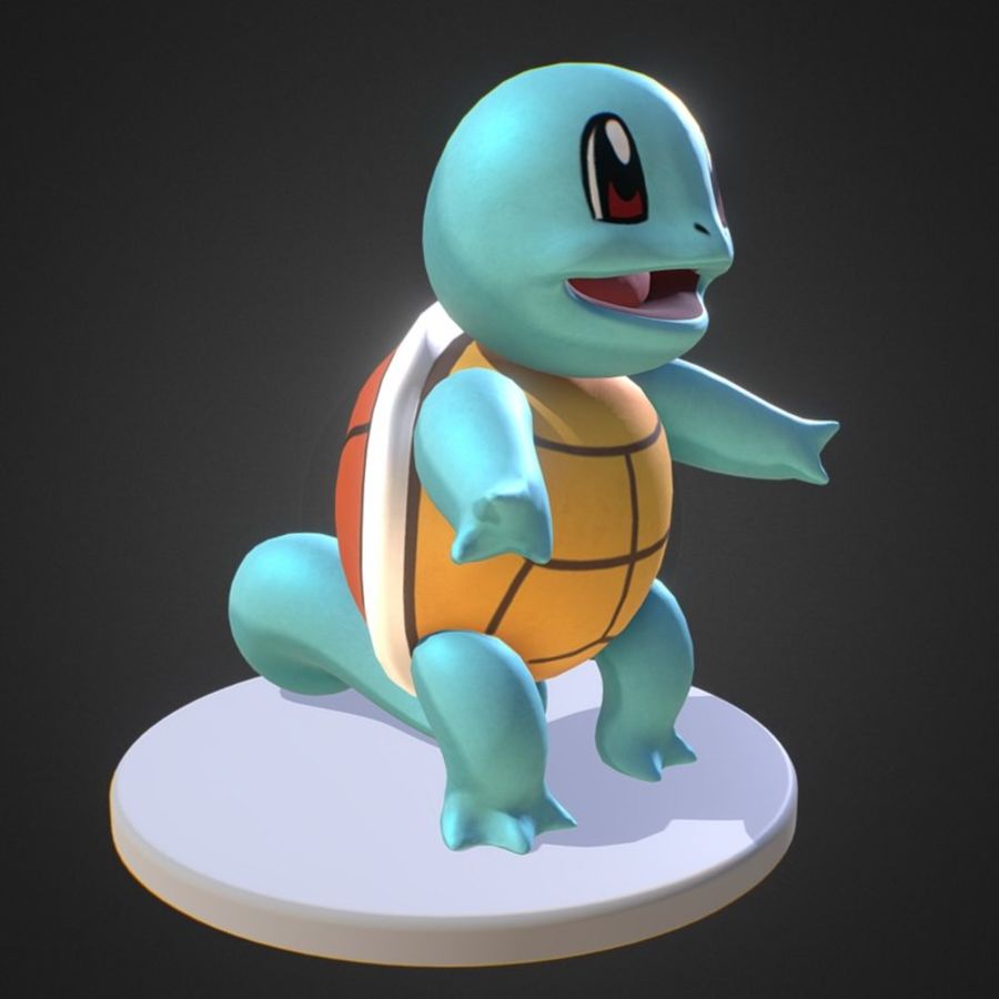 squirtle pokemon animal l'anime dessin animé caractère les créatures de modèle droits d'obtenteur reptiles simon telezhkin la tortue 3D print model - Mito3D