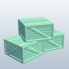 stack of3woodencrates v3 3 wooden crates containers printable lowpoly 3d print model - Mito3D