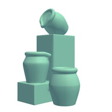 stacked pots fountain v3 architecture printable lowpoly 3d print model - Mito3D