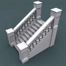 staircase002 10step 3dknot architecture balustrade elements fence home model mold porch rail railings railway ring riser scene staircase stairs stairways step stepladder 3d print model - Mito3D