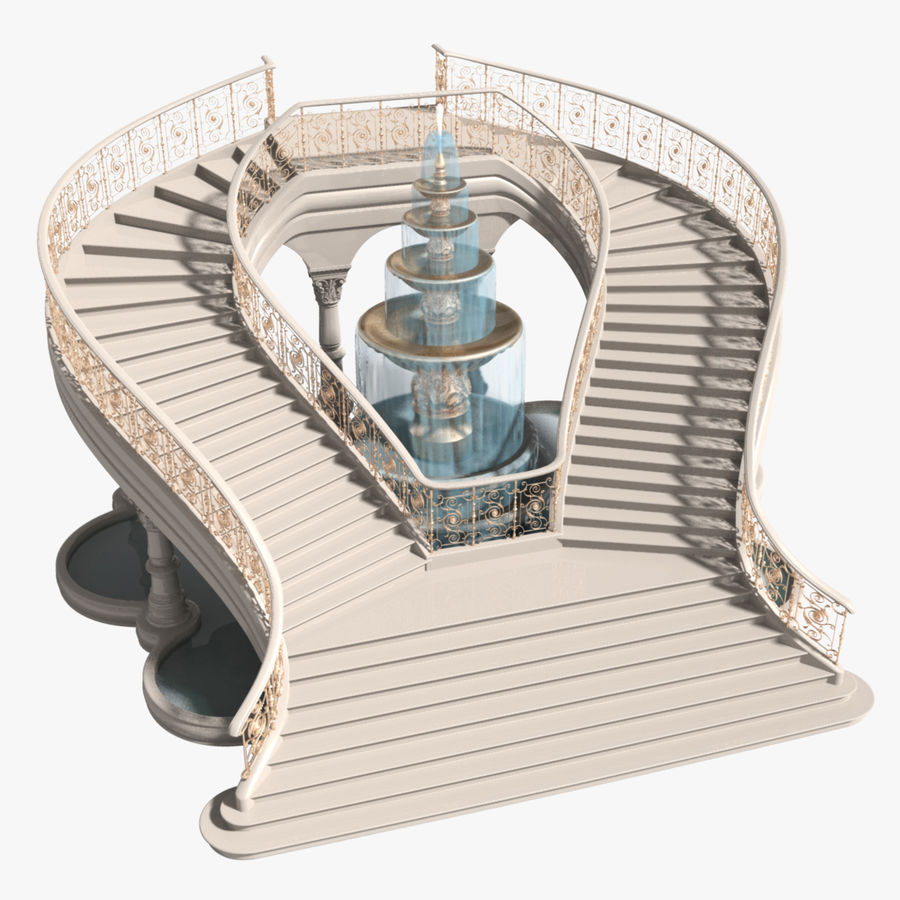 staircase x3 aelxr architecture classic column elements entry fountain grand hall hallway hotel house model palace rail rich royal spiral stairs stairways step structure water wedding 3D print model - Mito3D