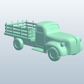 pieu lit camion v1 1940s Véhicules imprimable lowpoly 3d print model - Mito3D
