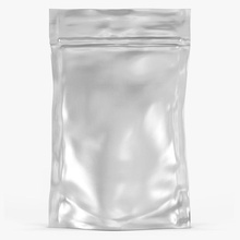 stand up pouch v2 3d 3ddh bag container doypack foil food kitchen lock model packaging packets packshot plastic sachet shop silver snack supermarket wrapper zipper 3d print model - Mito3D