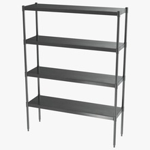 standing shelving unit stainless steel 3d molier decor domestic equipment furnishings furniture home international kitchen library metal model modern shelf silver stand storage vray 3d print model - Mito3D
