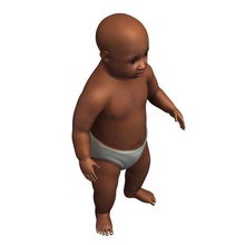 standingbaby v2 baby standing pose people printable lowpoly 3d print model - Mito3D