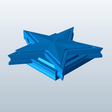 la estrella de plaza base v1 militar medalla square prendas vestir imprimible lowpoly 3d print model - Mito3D