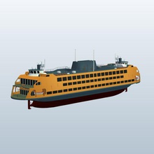 statenislandferry v1 nyc staten island ferry ships seacraft printable lowpoly 3d print model - Mito3D
