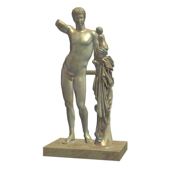 statue v1 hermès le nourrisson dionysos des statues bustes la imprimable lowpoly statues, 3D print model - Mito3D