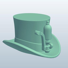 steampunk top hat flair steam whistle v2 apparel printable lowpoly 3d print model - Mito3D