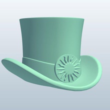 steampunk chapeau haut de forme flair victorienne soleil v1 victorien l'habillement imprimable lowpoly 3d print model - Mito3D