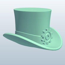 steampunk chapeau haut de forme flair ailé engins v1 les l'habillement imprimable lowpoly 3d print model - Mito3D