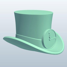 steampunk chapeau haut de forme flairclock visage v1 flair l'horloge l'habillement imprimable lowpoly 3d print model - Mito3D