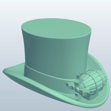 steampunk top hat flairdirigible v1 la parte de arriba sombrero flair dirigible prendas vestir imprimible lowpoly 3d print model - Mito3D