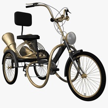 steampunk üç tekerlekli bisiklet cruise model serseri sürme yol spor buhar ulaşım triduza trike araç tekerlek 3d print model - Mito3D