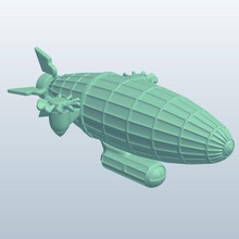 steampunk vehicle dirigible v1 3 aircraft printable lowpoly 3d print model - Mito3D