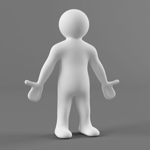stickman carattere alien cartone animato umana umanoide uomo modello persone persona veluk bianco 3d print model - Mito3D