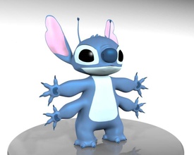 stitch experiment 626 alien cartoon character creatures denzer01 fantasy four game hand human lilo model monster space stitches two 3d print model - Mito3D