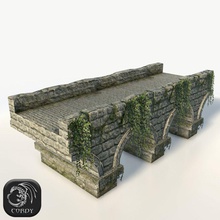 stone bridge large low poly ancient arc architecture assets brick building cordy foot game lower medieval model moss old plant prb ready river road sidewalk street structure test urban 3d print model - Mito3D