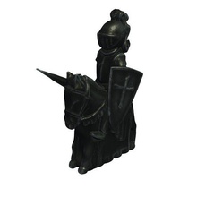 stone chess knight side b v2 night black toys printable lowpoly 3d print model - Mito3D