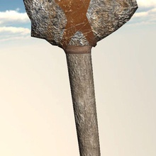 Stein Beil alten Achsen historisch ist nevel ua prähistorische textur ausgepackt Krieg Waffe 3d print model - Mito3D