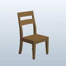 straight leg chair honey v1 furniture printable lowpoly 3d print model - Mito3D