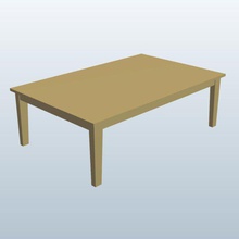 straight leg coffee tablepine v1 table pine furniture printable lowpoly 3d print model - Mito3D